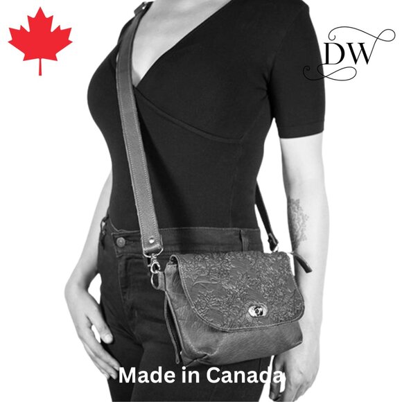 Black Leather Waist Bag | Crossbody Bag - Picture 6 of 10